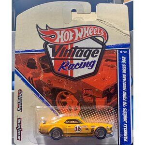Hot Wheels Vintage Racing Parnelli Jones 70 Ford Mustang Boss 302 Yellow Die